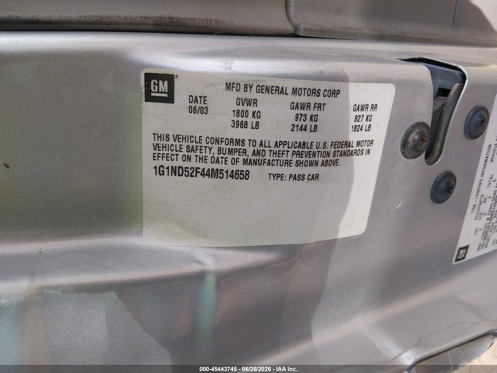 1G1ND52F44M514658 2004 CHEVROLET CLASSIC photo no. 9