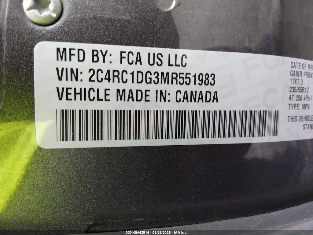 2C4RC1DG3MR551983 2021 CHRYSLER VOYAGER photo no. 9