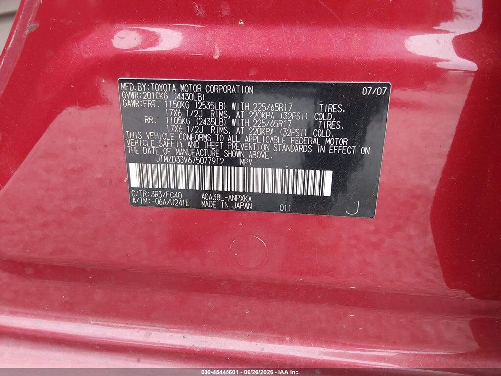 JTMZD33V675077912 2007 TOYOTA RAV4 photo no. 9