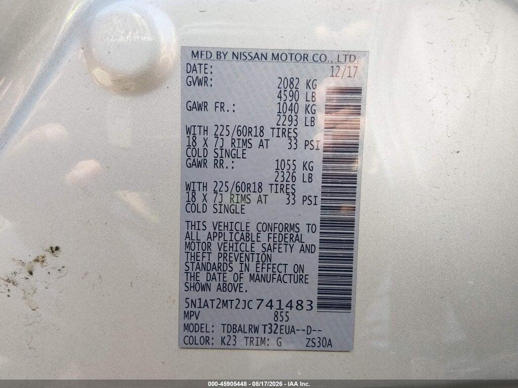 5N1AT2MT2JC741483 2018 NISSAN ROGUE photo no. 9