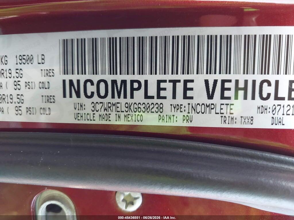 3C7WRMEL9KG630238 2019 RAM 5500 CHASSIS photo no. 9