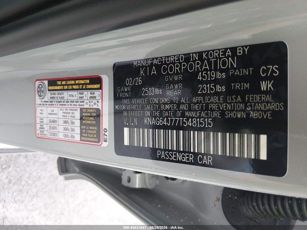 KNAG64J77T5481515 2026 KIA K5 photo no. 9