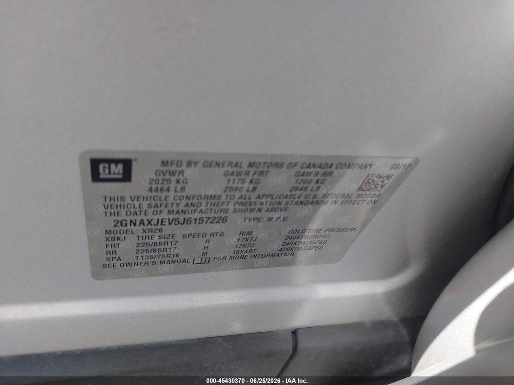 2GNAXJEV5J6157226 2018 CHEVROLET EQUINOX photo no. 9