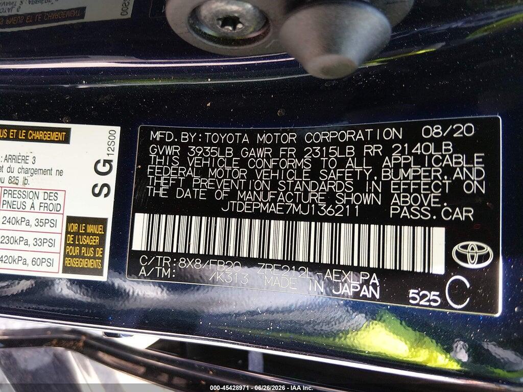 JTDEPMAE7MJ136211 2021 TOYOTA COROLLA photo no. 9
