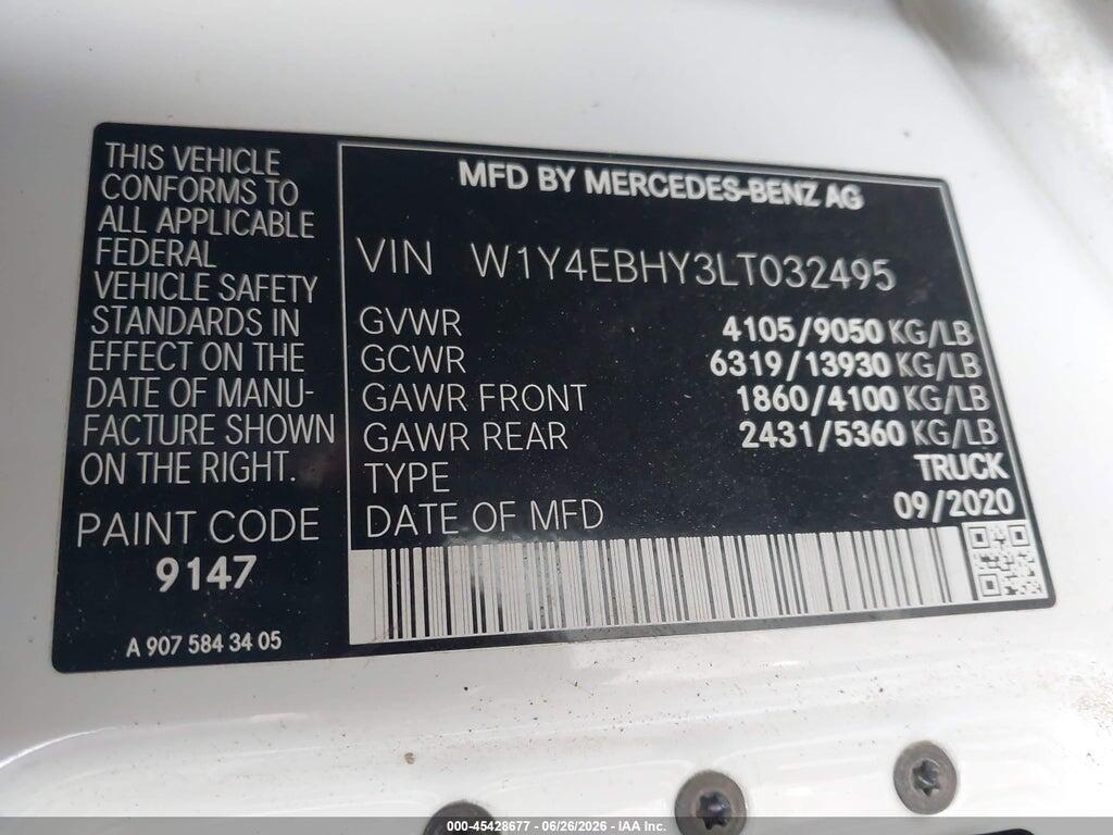 W1Y4EBHY3LT032495 2020 MERCEDES-BENZ SPRINTER 2500 photo no. 9