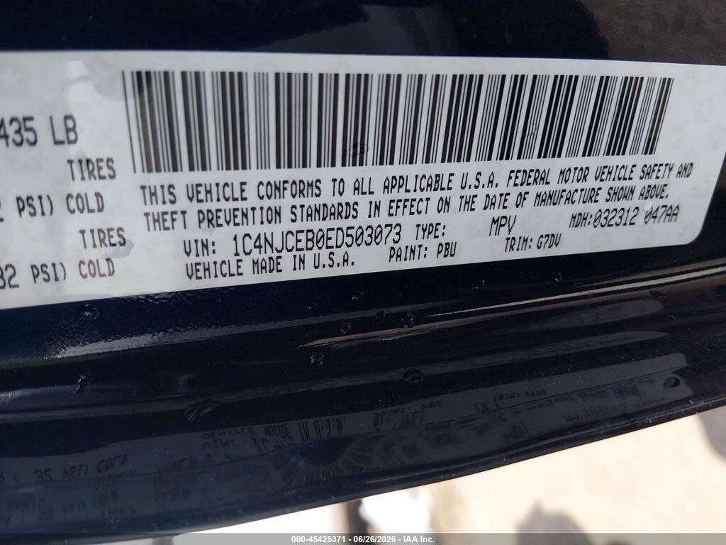 1C4NJCEB0ED503073 2014 JEEP COMPASS photo no. 9