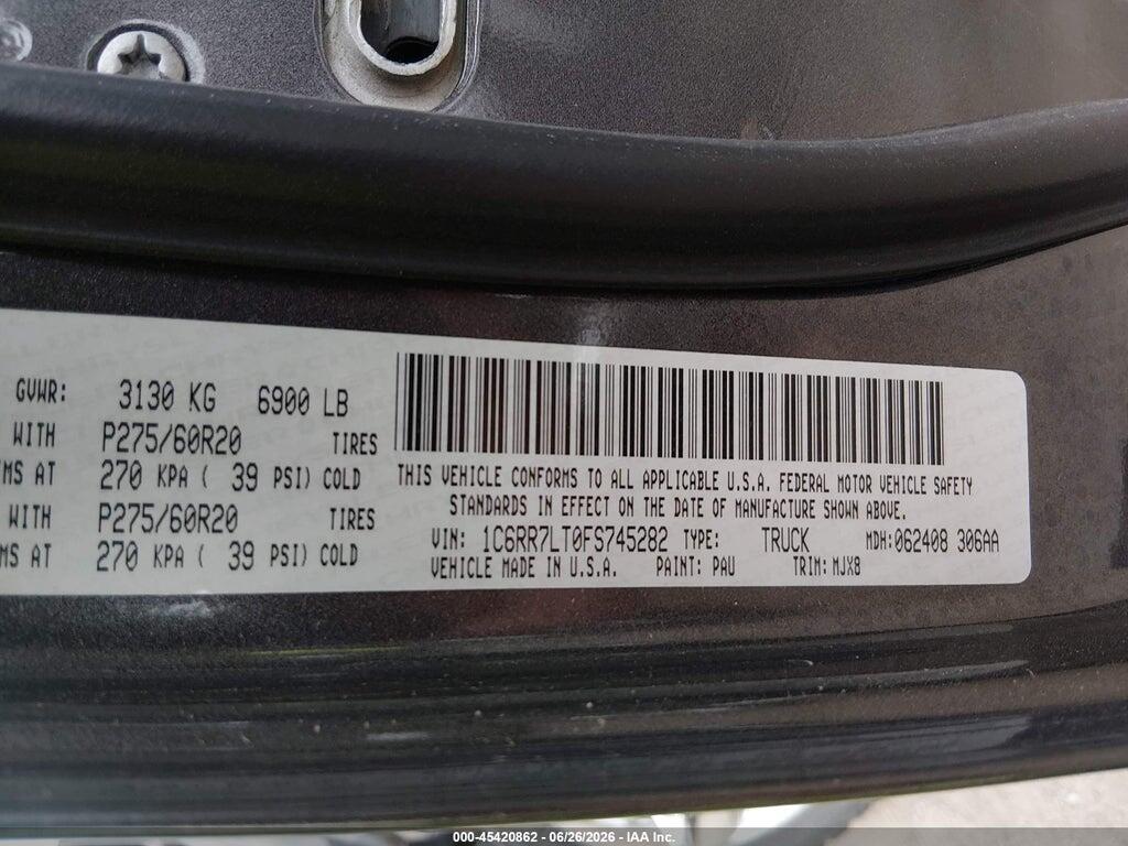 1C6RR7LT0FS745282 2015 RAM 1500 photo no. 9