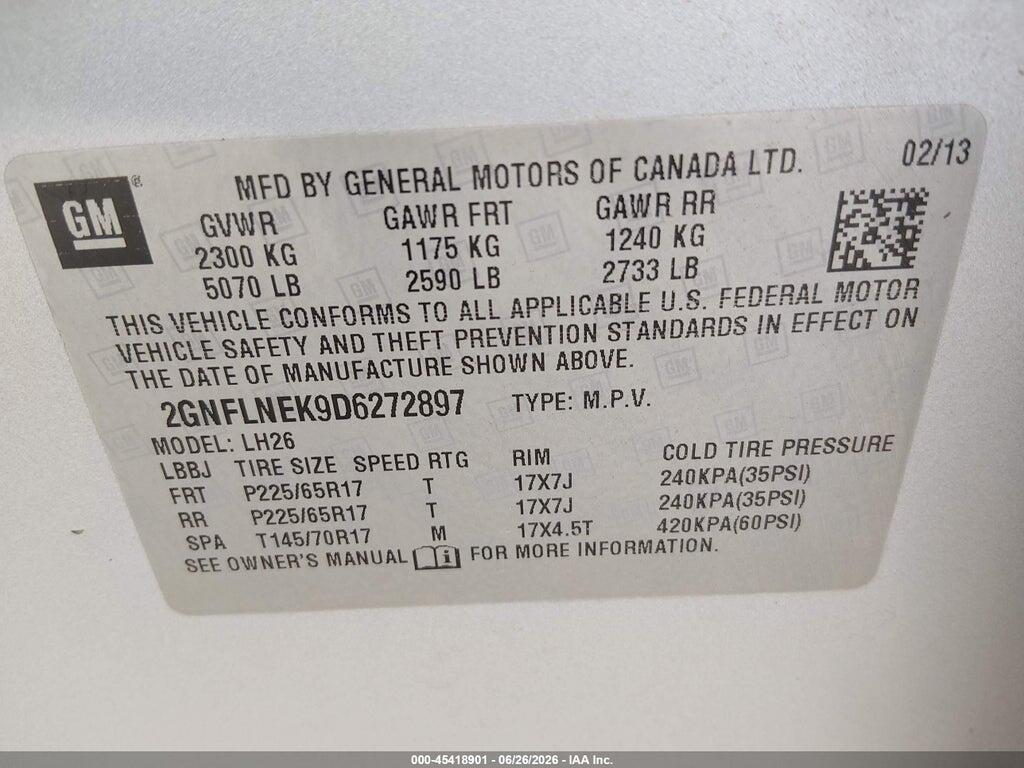 2GNFLNEK9D6272897 2013 CHEVROLET EQUINOX photo no. 9