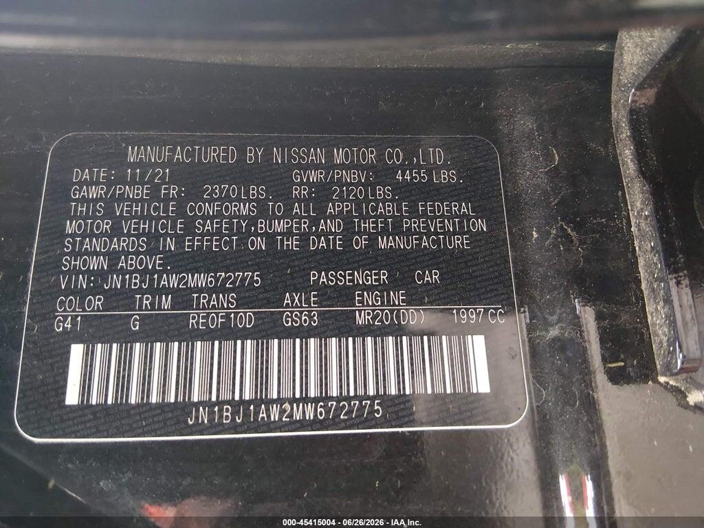 JN1BJ1AW2MW672775 2021 NISSAN ROGUE SPORT photo no. 9