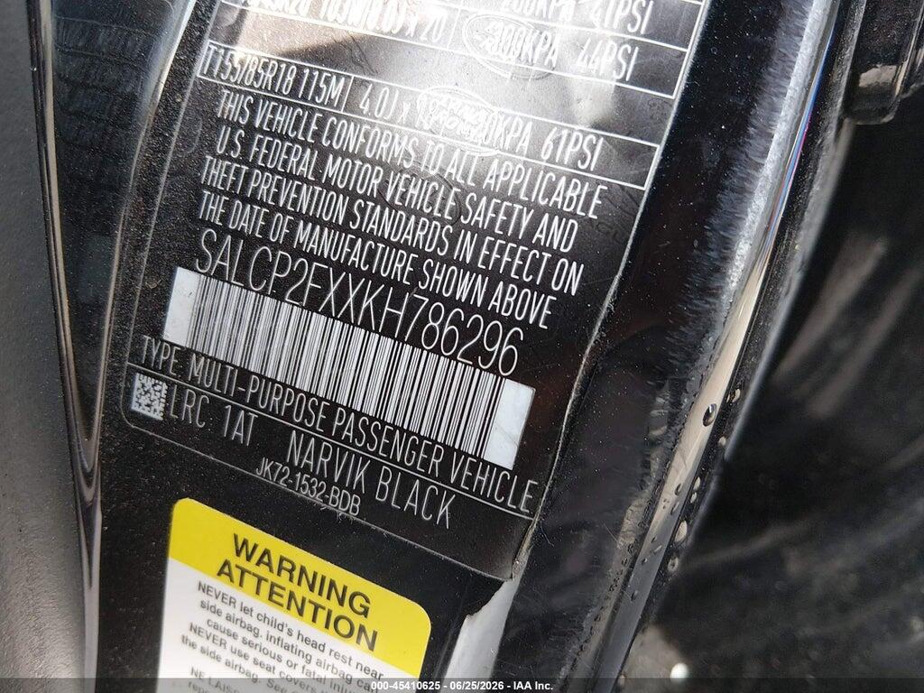 SALCP2FXXKH786296 2019 LAND ROVER DISCOVERY SPORT photo no. 9