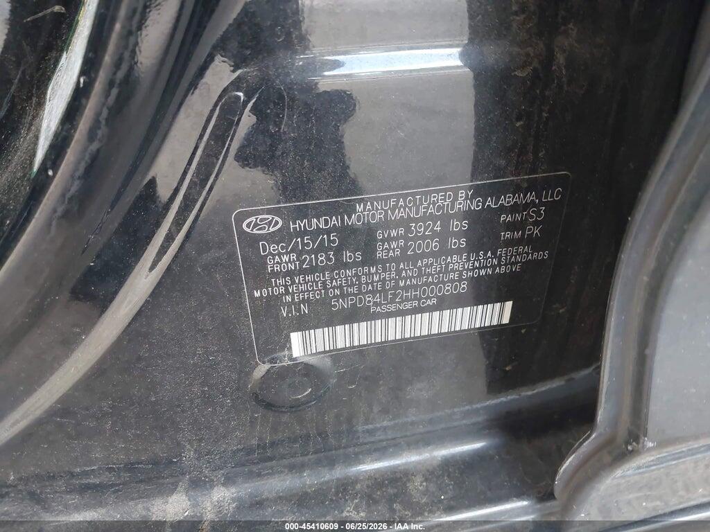 5NPD84LF2HH000808 2017 HYUNDAI ELANTRA photo no. 9