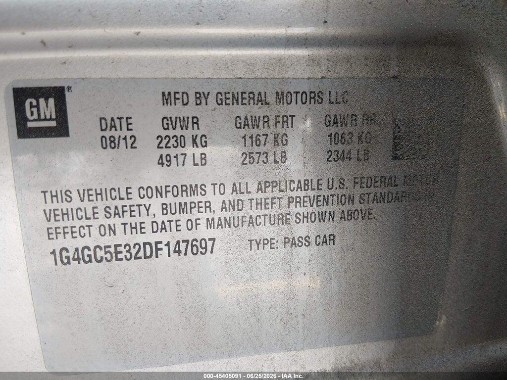 1G4GC5E32DF147697 2013 BUICK LACROSSE photo no. 9