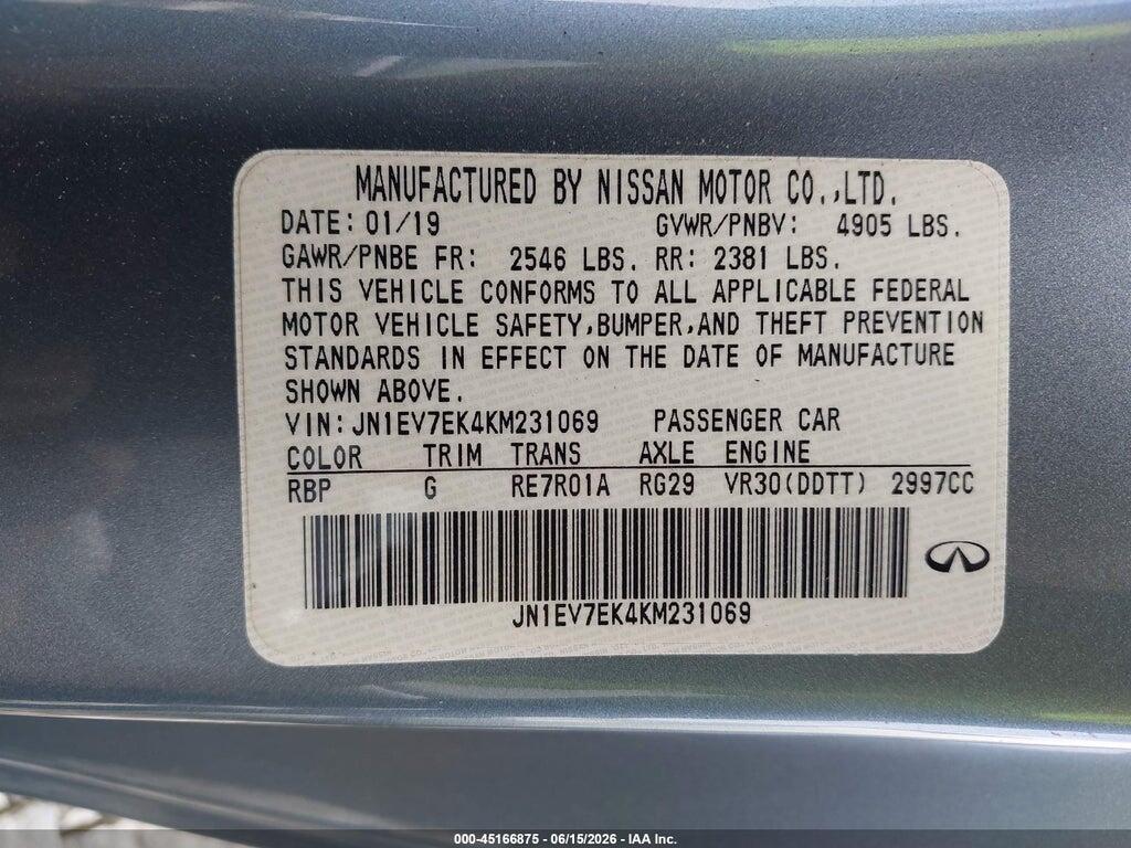 JN1EV7EK4KM231069 2019 INFINITI Q60 photo no. 9