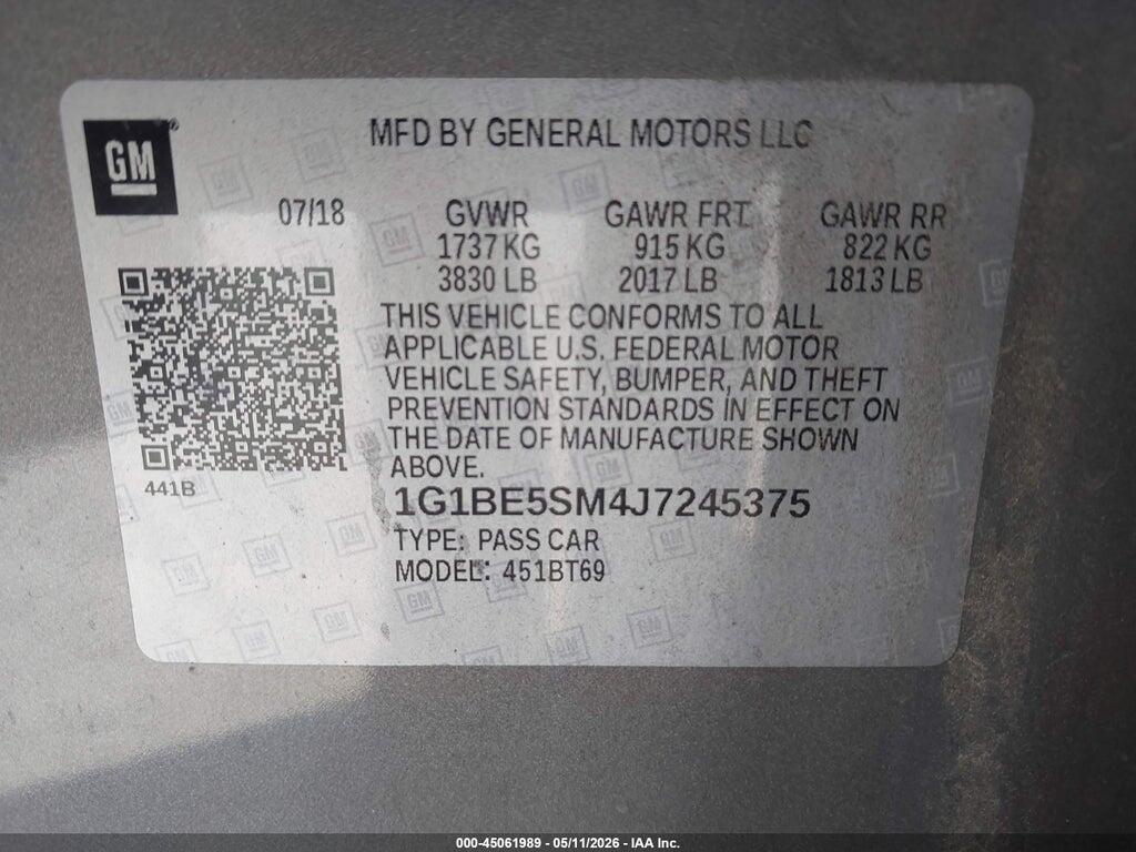 1G1BE5SM4J7245375 2018 CHEVROLET CRUZE photo no. 9