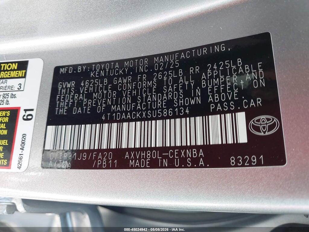 4T1DAACKXSU586134 2025 TOYOTA CAMRY photo no. 9