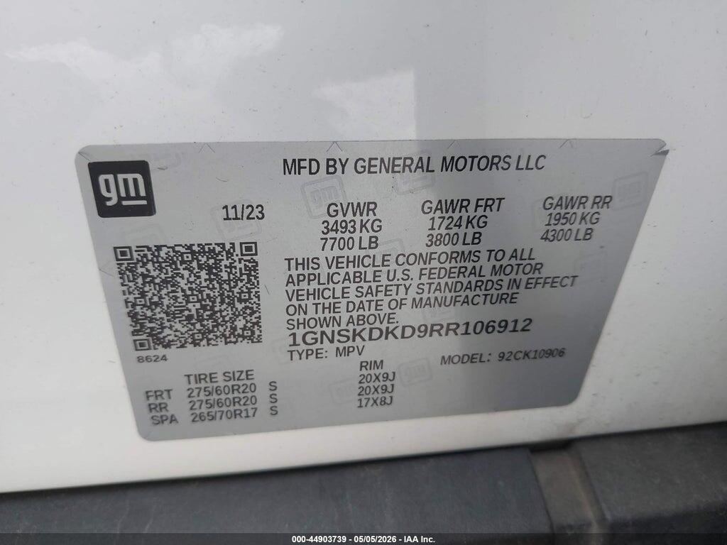 1GNSKDKD9RR106912 2024 CHEVROLET SUBURBAN photo no. 9