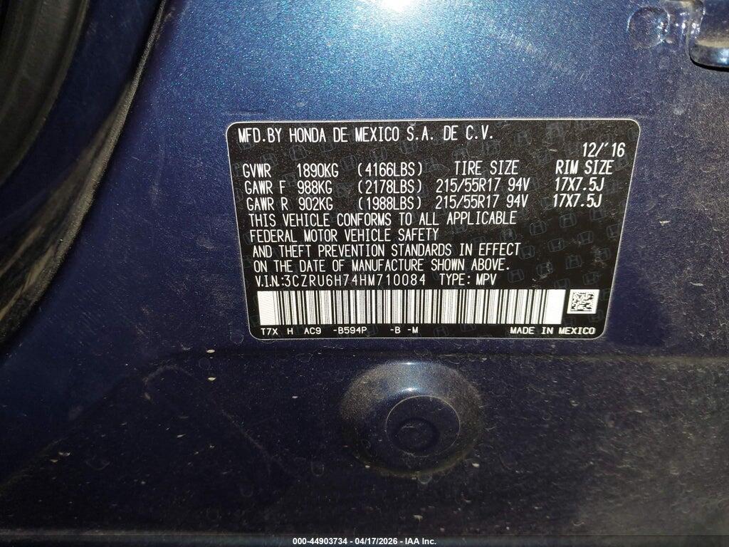 3CZRU6H74HM710084 2017 HONDA HR-V photo no. 9