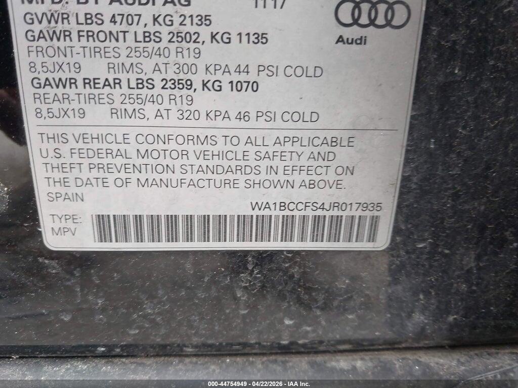 WA1BCCFS4JR017935 2018 AUDI Q3 photo no. 9
