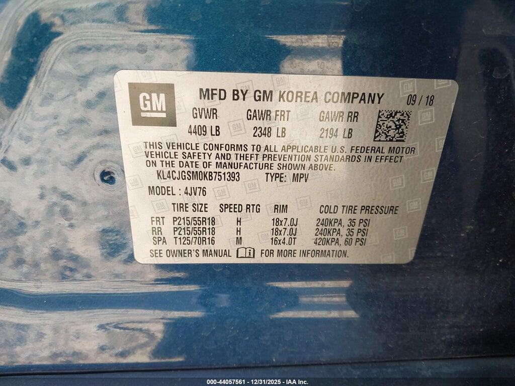 KL4CJGSM0KB751393 2019 BUICK ENCORE photo no. 9