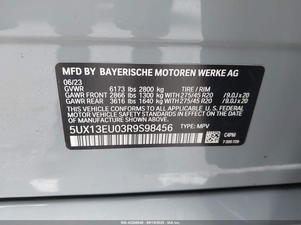 5UX13EU03R9S98456 2024 BMW X5 photo no. 9
