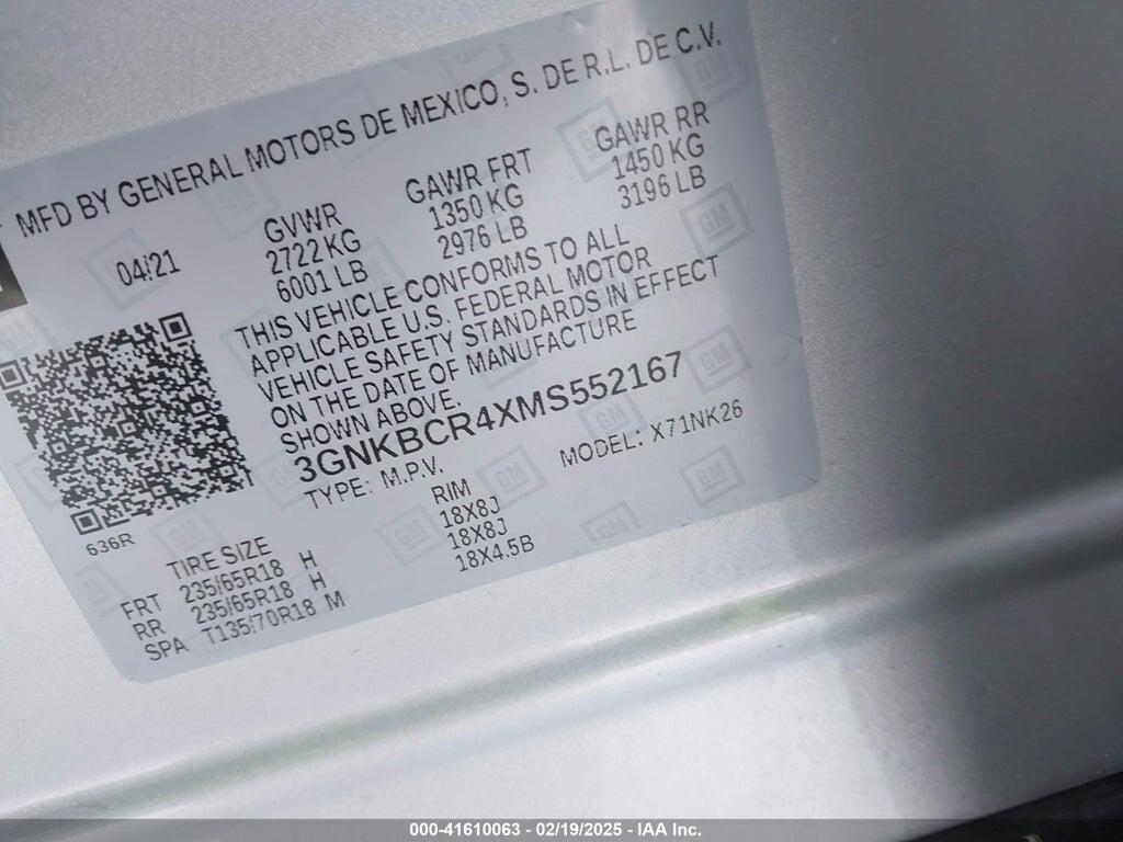3GNKBCR4XMS552167 2021 CHEVROLET BLAZER photo no. 9