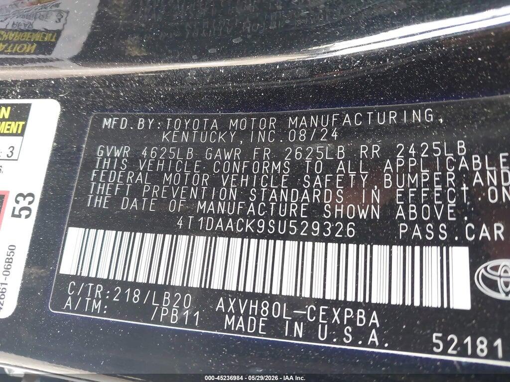 4T1DAACK9SU529326 2025 TOYOTA CAMRY photo no. 9