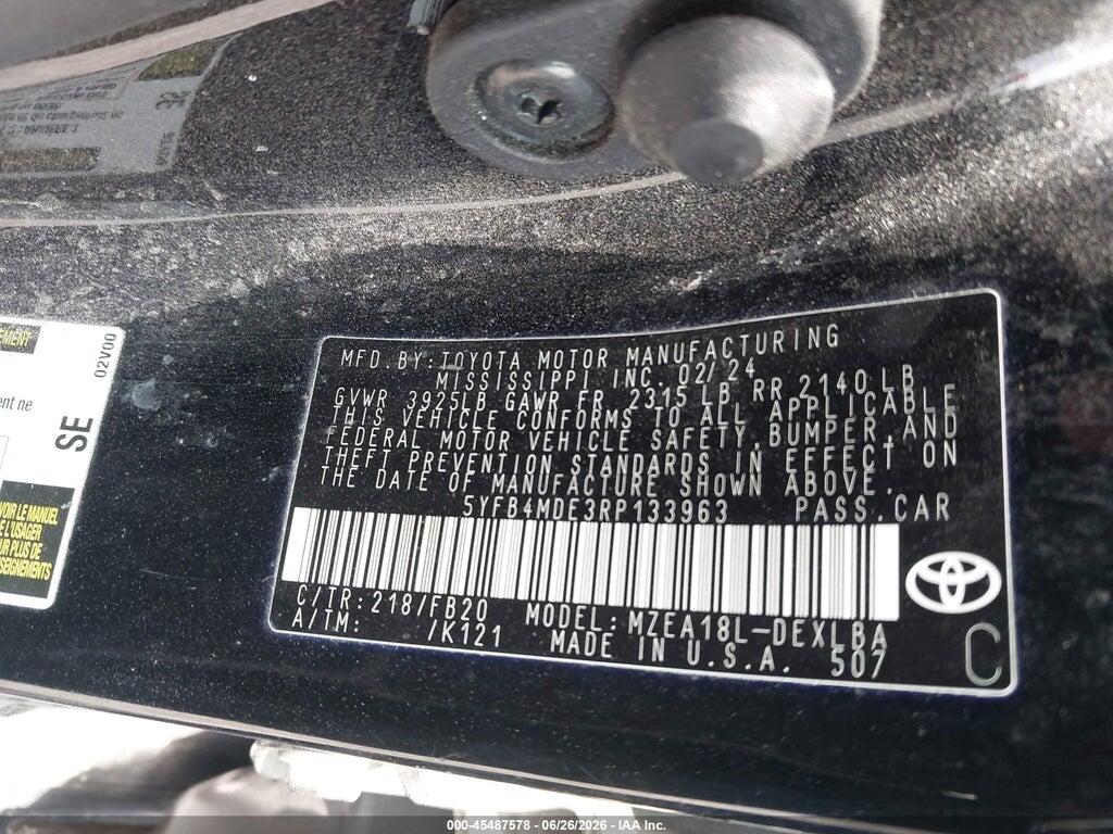 5YFB4MDE3RP133963 2024 TOYOTA COROLLA photo no. 9