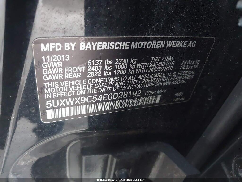 5UXWX9C54E0D28192 2014 BMW X3 photo no. 9