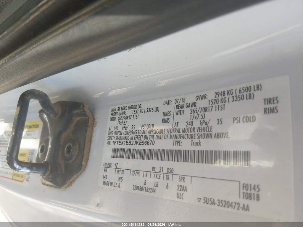 1FTEX1EB2JKE96670 2018 FORD F-150 photo no. 9