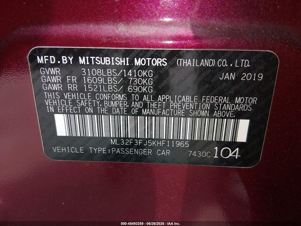 ML32F3FJ5KHF11965 2019 MITSUBISHI MIRAGE G4 photo no. 9