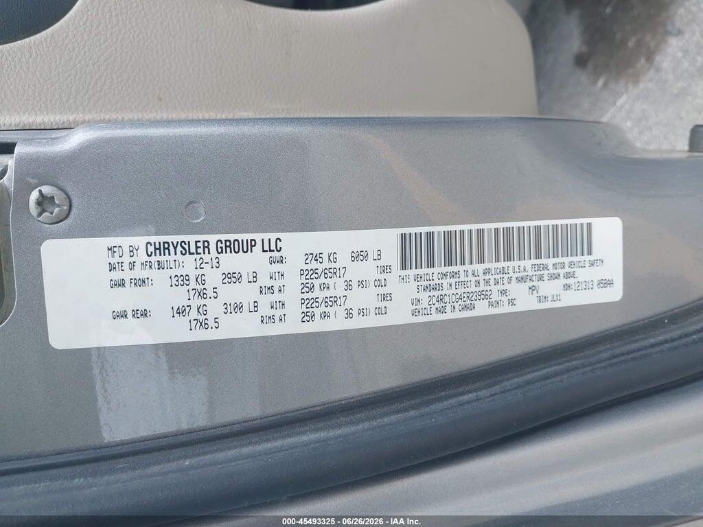 2C4RC1CG4ER239562 2014 CHRYSLER TOWN & COUNTRY photo no. 9