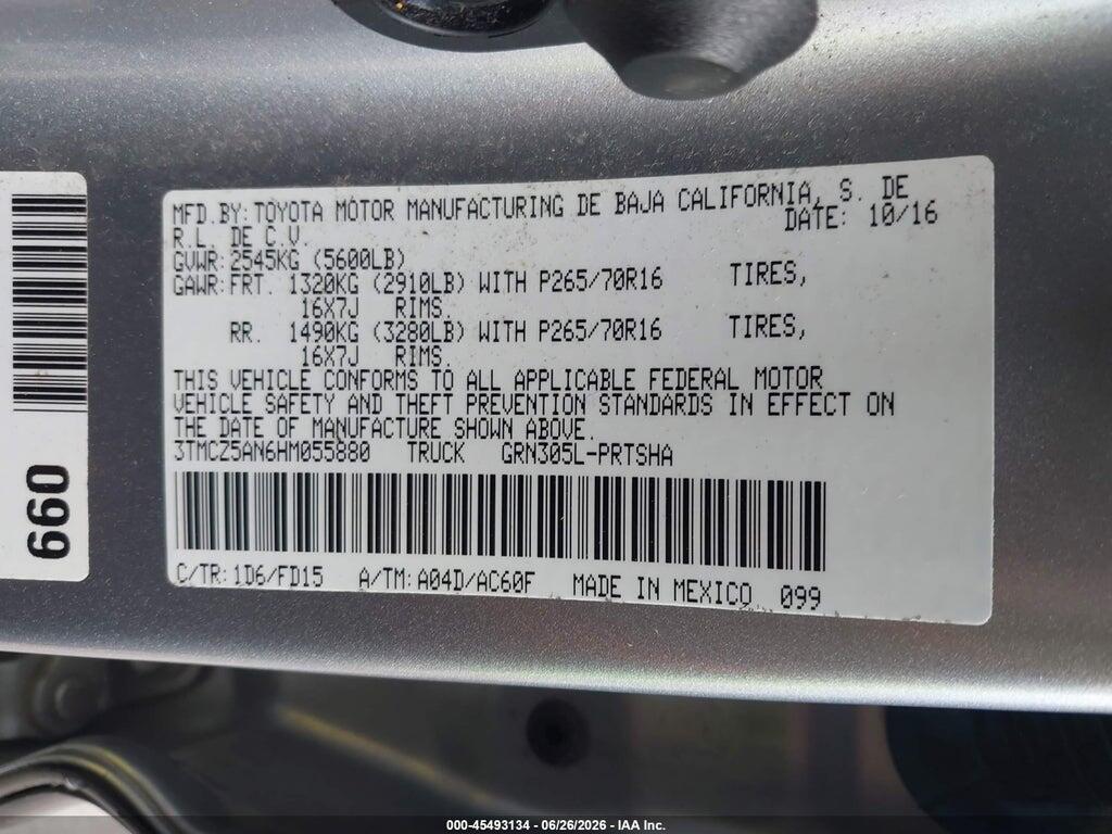 3TMCZ5AN6HM055880 2017 TOYOTA TACOMA photo no. 9
