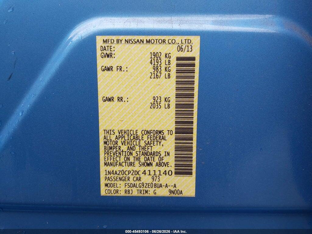 1N4AZ0CP2DC411140 2013 NISSAN LEAF photo no. 9