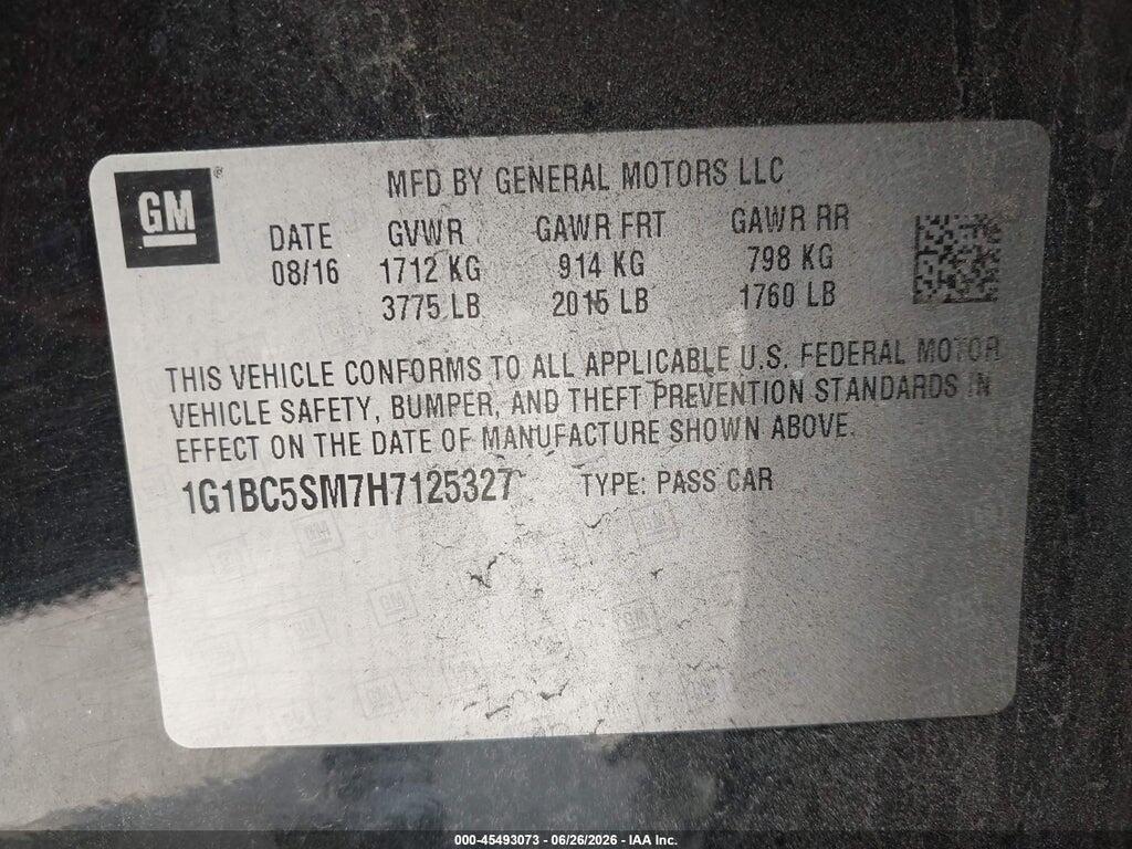 1G1BC5SM7H7125327 2017 CHEVROLET CRUZE photo no. 9