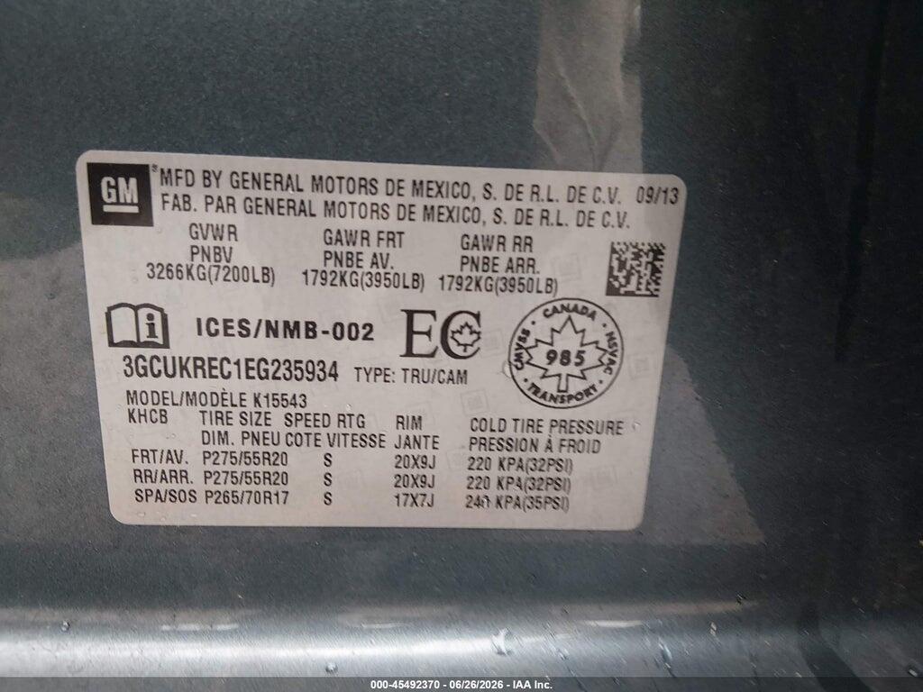 3GCUKREC1EG235934 2014 CHEVROLET SILVERADO 1500 photo no. 9
