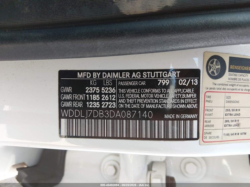 WDDLJ7DB3DA087140 2013 MERCEDES-BENZ CLS 550 photo no. 9