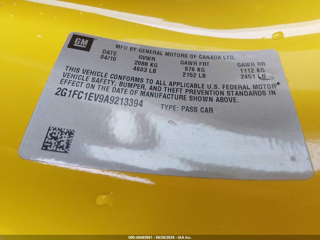 2G1FC1EV9A9213394 2010 CHEVROLET CAMARO photo no. 9