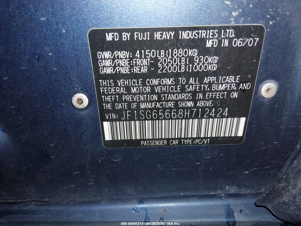 JF1SG65668H712424 2008 SUBARU FORESTER photo no. 9