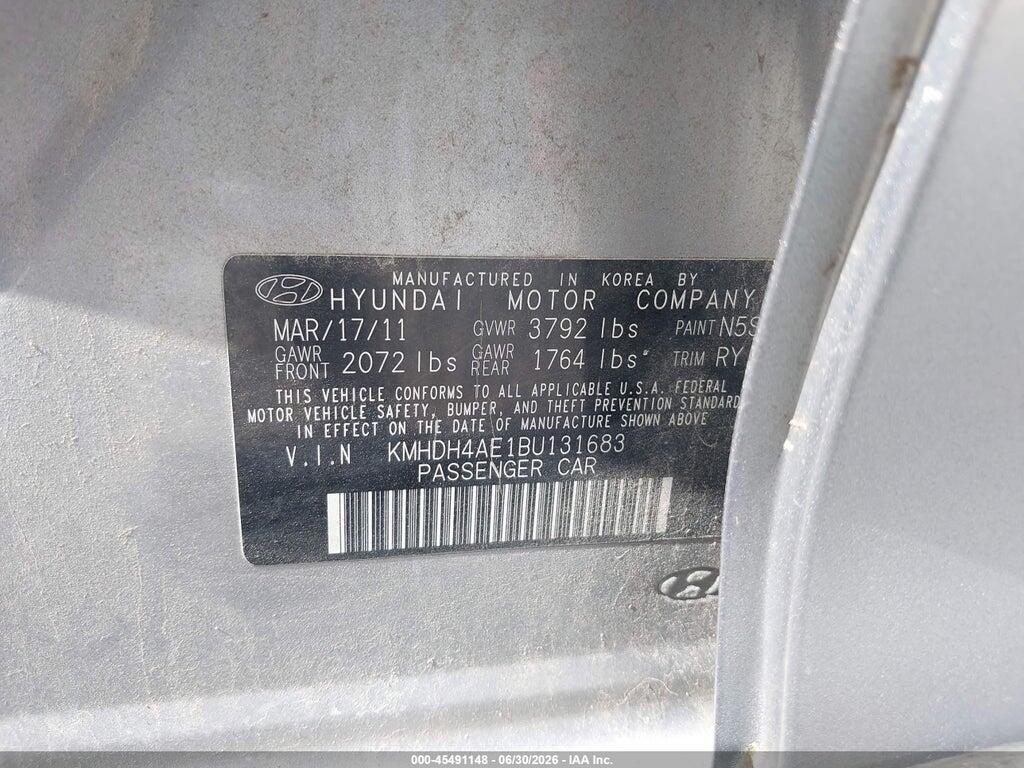KMHDH4AE1BU131683 2011 HYUNDAI ELANTRA photo no. 9