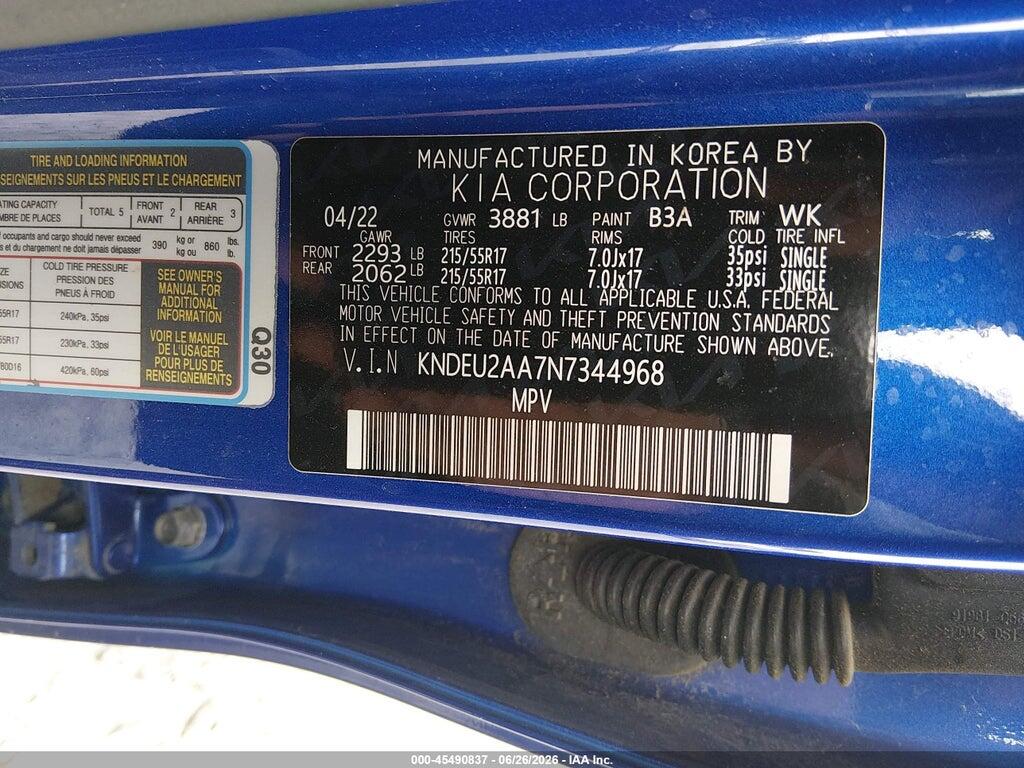 KNDEU2AA7N7344968 2022 KIA SELTOS photo no. 9