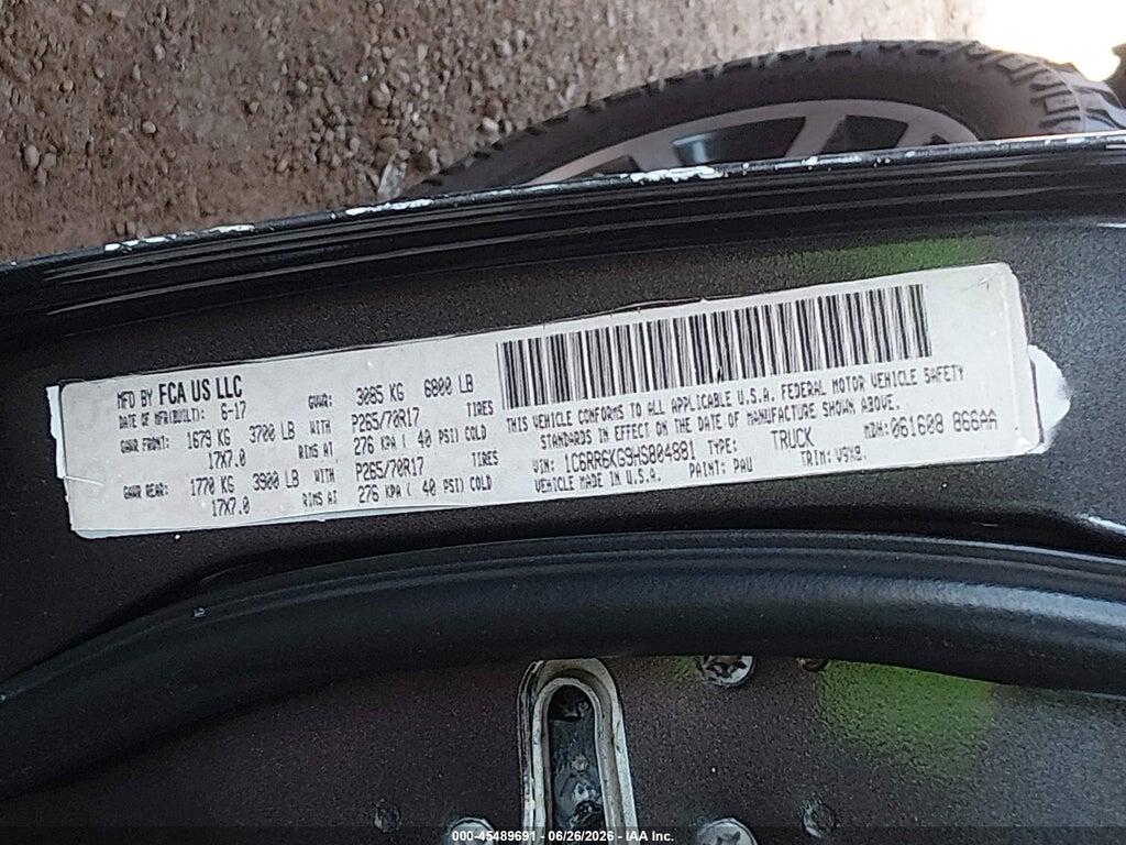 1C6RR6KG9HS804881 2017 RAM 1500 photo no. 9