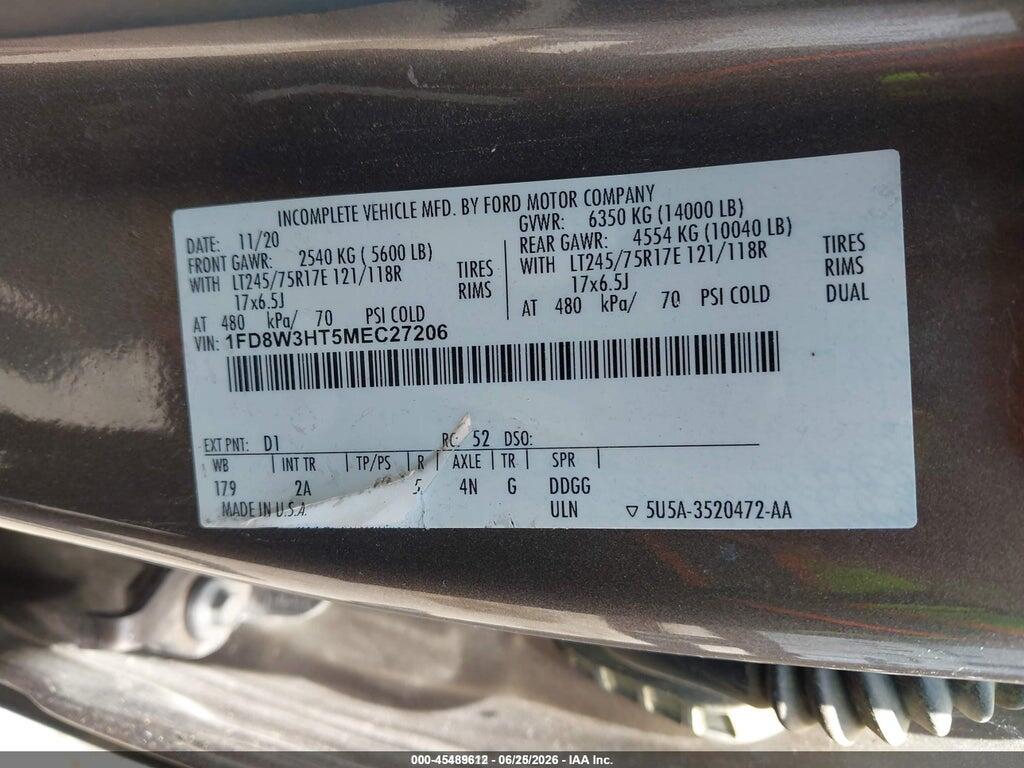 1FD8W3HT5MEC27206 2021 FORD SUPER DUTY F-350 DRW photo no. 9