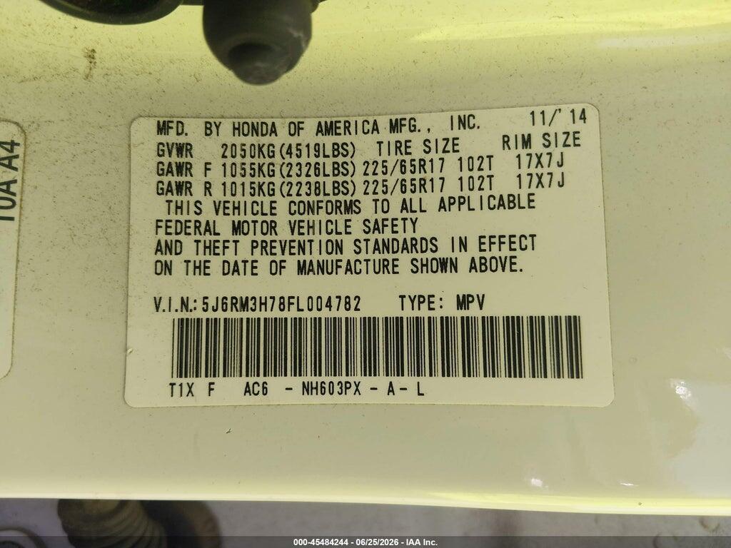 5J6RM3H78FL004782 2015 HONDA CR-V photo no. 9