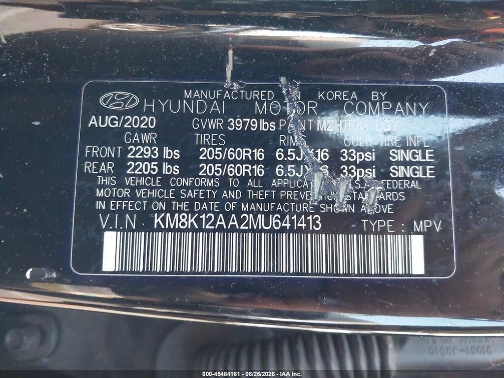 KM8K12AA2MU641413 2021 HYUNDAI KONA photo no. 9