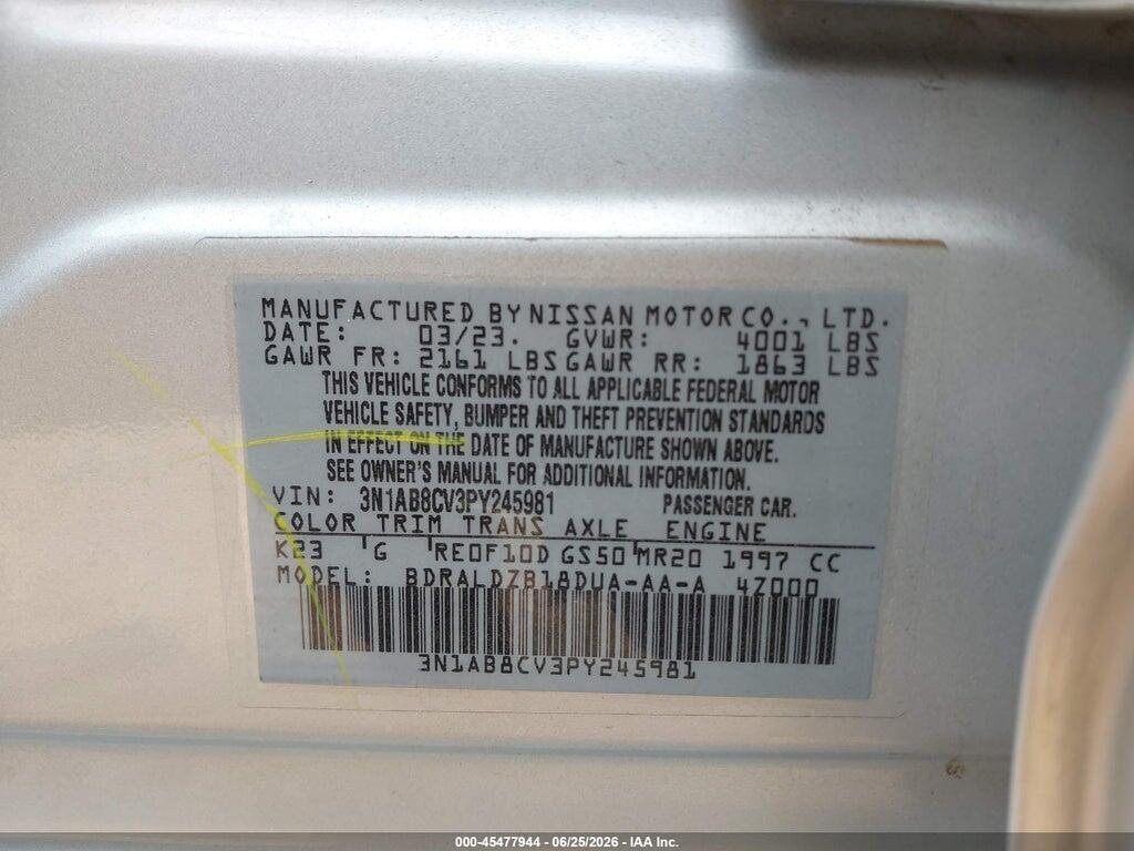 3N1AB8CV3PY245981 2023 NISSAN SENTRA photo no. 9