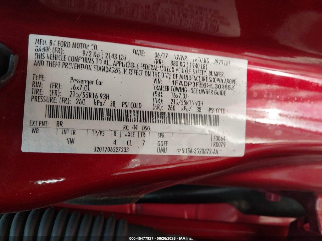 1FADP3FE6HL302653 2017 FORD FOCUS photo no. 9