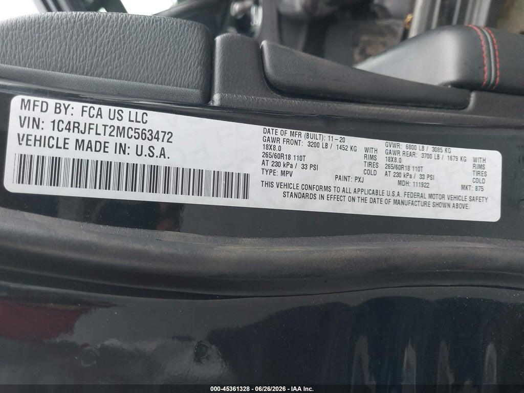 1C4RJFLT2MC563472 2021 JEEP GRAND CHEROKEE photo no. 9