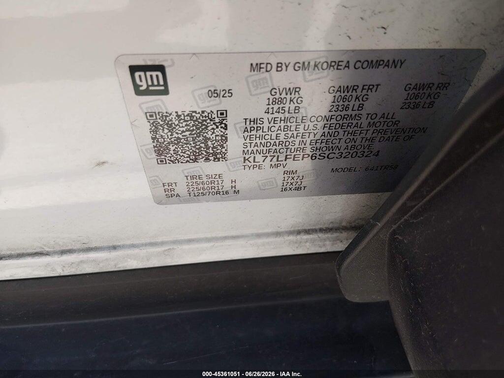 KL77LFEP6SC320324 2025 CHEVROLET TRAX photo no. 9