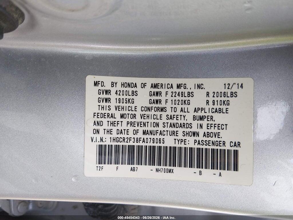 1HGCR2F38FA079065 2015 HONDA ACCORD photo no. 9