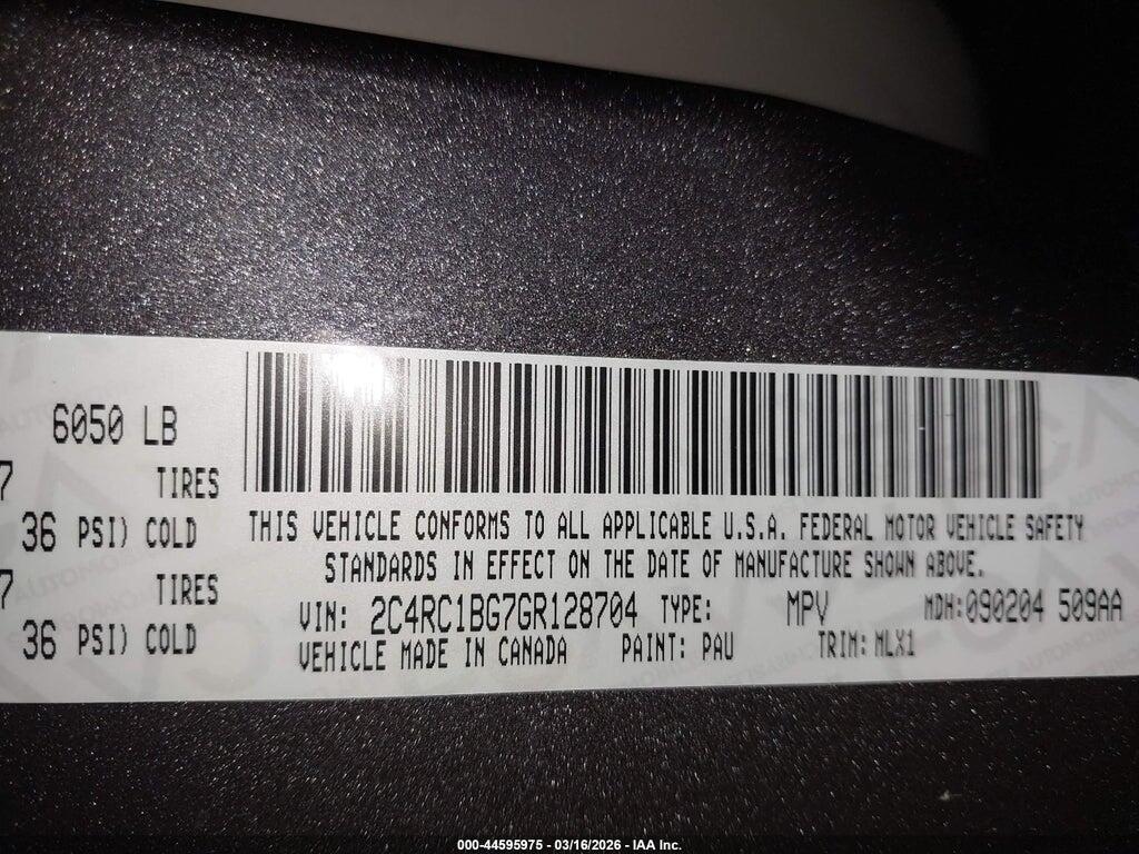 2C4RC1BG7GR128704 2016 CHRYSLER TOWN & COUNTRY photo no. 9